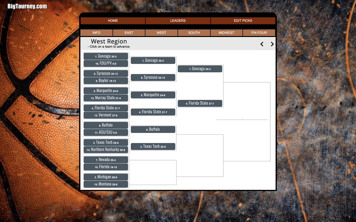 march into madness bracket site